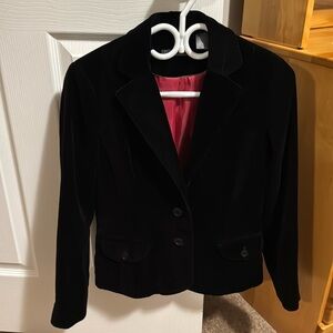Liz Claiborne Black Velvet Blazer with Pink Lining - Petite 6